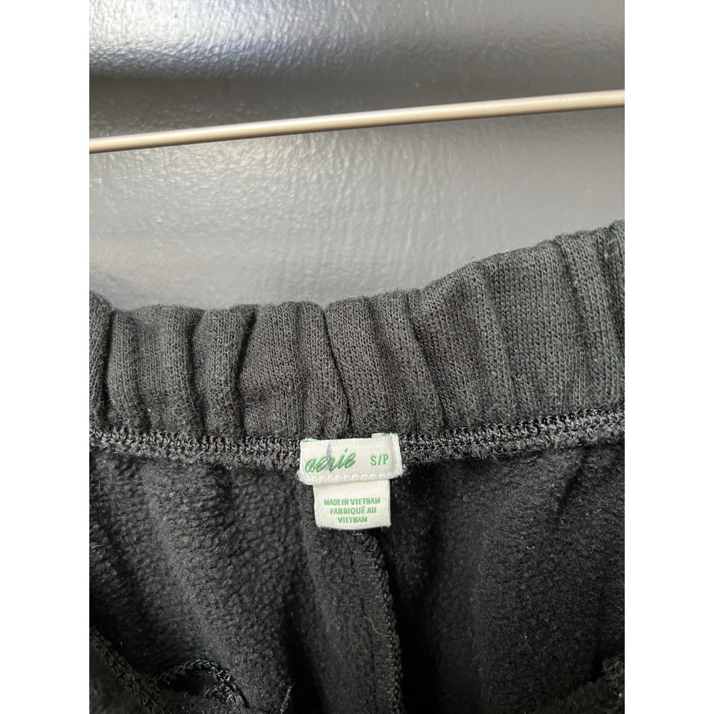 Aerie Sweat Shorts Black Women's Size S Elastic Waist Pockets Casual - Picture 2 of 3